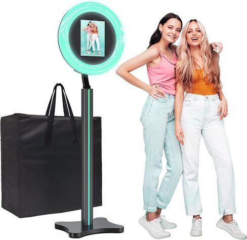 MWE Portable Photo Booth Machine Compatible Any Ipad,Lightweight PhotoBooth Stand Shell with ChackTok Software Control, RGB Ring Light, Easy Installation, disassembly, and Transport in Saudi Arabia