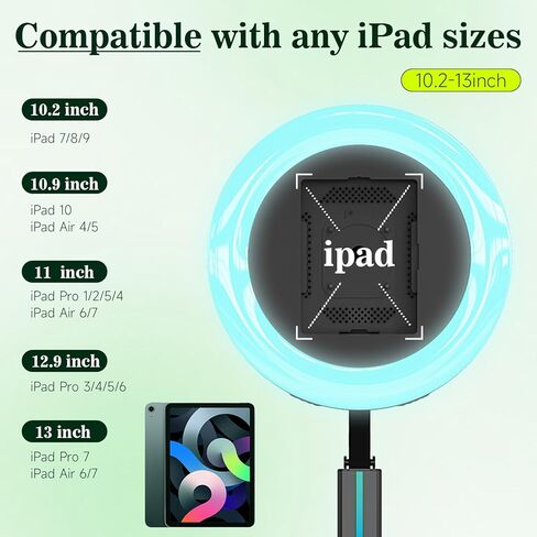 MWE Portable Photo Booth Machine Compatible Any Ipad,Lightweight PhotoBooth Stand Shell with ChackTok Software Control, RGB Ring Light, Easy Installation, disassembly, and Transport in Saudi Arabia