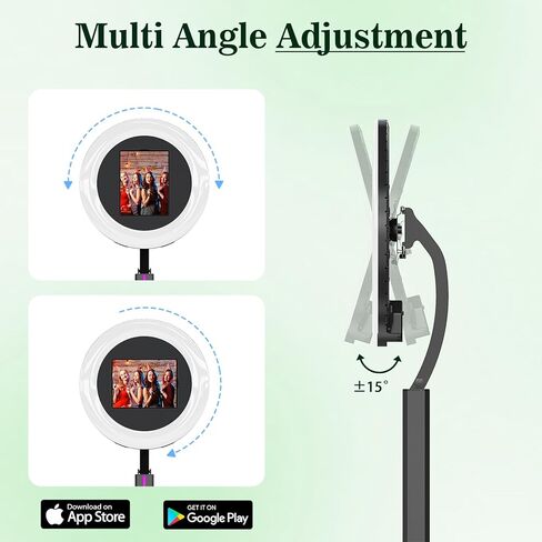 MWE Portable Photo Booth Machine Compatible Any Ipad,Lightweight PhotoBooth Stand Shell with ChackTok Software Control, RGB Ring Light, Easy Installation, disassembly, and Transport in Saudi Arabia