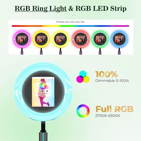 MWE Portable Photo Booth Machine Compatible Any Ipad,Lightweight PhotoBooth Stand Shell with ChackTok Software Control, RGB Ring Light, Easy Installation, disassembly, and Transport in Saudi Arabia