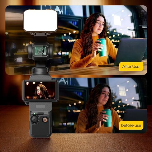 ضوء تعبئة LED لجيب DJI osmo Pocket 3 محمول للتصوير الفوتوغرافي للجيب فلاش كاميرا الحركة مع 3 أوضاع ألوان 800 مللي أمبير في الساعة 40 خرزة LED DJI Pocket 3 ملحقات لتسجيل فيديو Vlog in Saudi Arabia