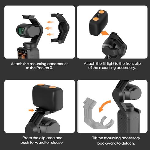 ضوء تعبئة LED لجيب DJI osmo Pocket 3 محمول للتصوير الفوتوغرافي للجيب فلاش كاميرا الحركة مع 3 أوضاع ألوان 800 مللي أمبير في الساعة 40 خرزة LED DJI Pocket 3 ملحقات لتسجيل فيديو Vlog in Saudi Arabia