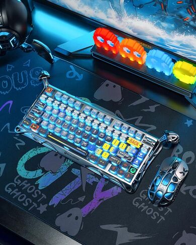 لوحة مفاتيح GravaStar Mercury K1 Pro وماوس X Pro Interstellar Silver in Kuwait
