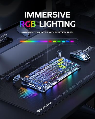 لوحة مفاتيح GravaStar Mercury K1 Pro وماوس X Pro Interstellar Silver in Kuwait