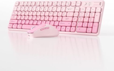 Wireless Keyboard and Mouse Combo, Full-Size USB Keyboard with Back Stand, 2.4GHz Wireless for Desktop, Laptop and Computer in Saudi Arabia