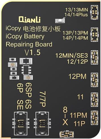 Qianli iCopy 2.3 6 في 1 iPhone 7/8/8P/X/XR/XS/XSMAX/11 Pro Max/12/13/14/15 Pro + PM Face ID، LCD، مبرمج EEPROM لنقل الهزاز والبطارية، لوحة تفتيح، نغمة حقيقية in Kuwait