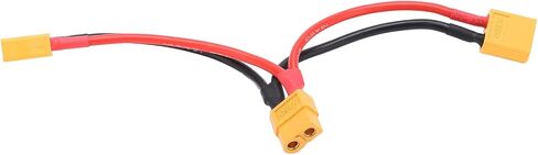 Alomejor XT60 Parallel Battery Connector Cable, Dual Extension Y Splitter 1 Female to 2 Male Super Soft Silicone Wire, with Corrosion Resistance for RC Model Cars Airplanes Boats in Saudi Arabia