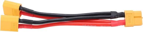 Alomejor XT60 Parallel Battery Connector Cable, Dual Extension Y Splitter 1 Female to 2 Male Super Soft Silicone Wire, with Corrosion Resistance for RC Model Cars Airplanes Boats in Saudi Arabia