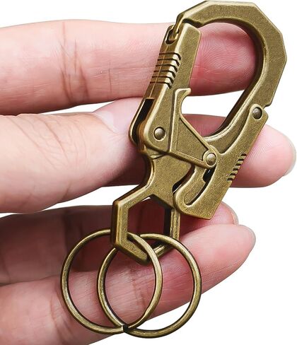Ahiller Double Locking Carabiner Clip - Zinc Alloy Mens Keychain with Key Rings,Heavy Duty Multitool Carabiner for Keys Camping Sports Hiking Backpack in Kuwait