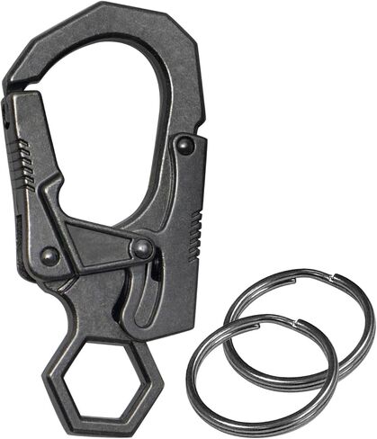 Ahiller Double Locking Carabiner Clip - Zinc Alloy Mens Keychain with Key Rings,Heavy Duty Multitool Carabiner for Keys Camping Sports Hiking Backpack in Kuwait