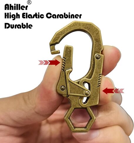 Ahiller Double Locking Carabiner Clip - Zinc Alloy Mens Keychain with Key Rings,Heavy Duty Multitool Carabiner for Keys Camping Sports Hiking Backpack in Kuwait