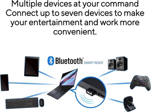 ASUS USB-BT600 Bluetooth 6.0 Adapter, Supports Up to 7 Device Connections, Ultra-Compact, Compatible with Windows 11/10 & Linux for Desktop and Laptop in Saudi Arabia