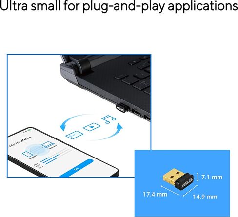 ASUS USB-BT600 Bluetooth 6.0 Adapter, Supports Up to 7 Device Connections, Ultra-Compact, Compatible with Windows 11/10 & Linux for Desktop and Laptop in Saudi Arabia