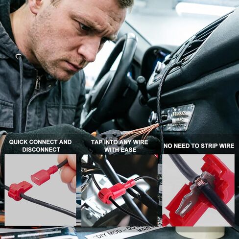 REDGOOSE 240 قطعة T موصلات أسلاك الصنبور 22-10 AWG ذاتية التعرية سريعة التوصيل سلك كهربائي محطات المجرف مجموعة متنوعة in Kuwait