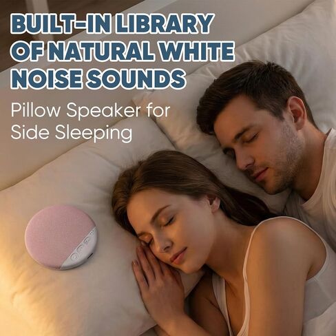 Bluetooth Pillow Speaker for Sleeping, Mini Portable Under Pillow Speaker with White Noise Timer Wireless Sleep Aid, Sleep Pillow Speaker with Bluetooth 6.0, for Bedtime Music in Saudi Arabia