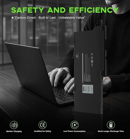 استبدال بطارية DJ1J0 لسلسلة Dell Latitude 12/13 7000 7280 7290 E7280/E7380/E7490، بطارية ليثيوم أيون قابلة لإعادة الشحن 3684 مللي أمبير في الساعة، متوافقة مع DJ1JO 451-BBZL C27RW PGFX4 ONFOH in Kuwait