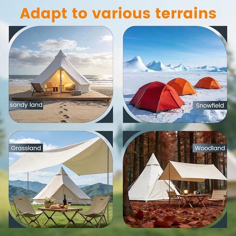 8 Pack Ground Anchors Screw in Tent Stakes, 12" Detachable Non-Rust Cast Aluminum Tent Pegs for Camping Tents, Sand, Trampoline, Swing Sets and Sheds in Saudi Arabia