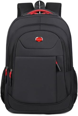 New Model Large Capacity Travel Backpack for Men - Durable Nylon Premium Quality Adjustable Straps Multi-Compartment Outdoor Travel Water Resistant Backpack Red in Saudi Arabia