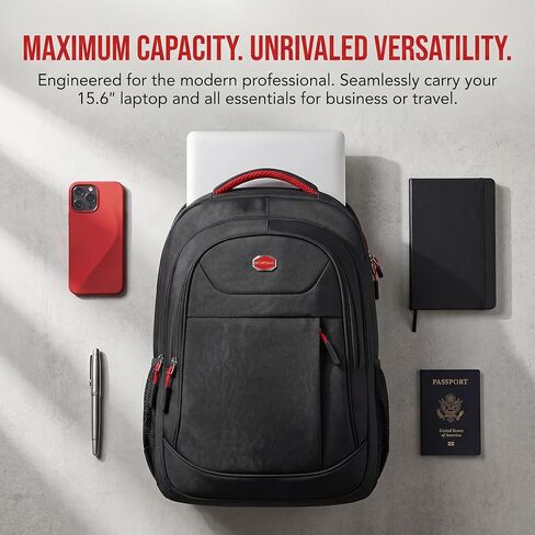 New Model Large Capacity Travel Backpack for Men - Durable Nylon Premium Quality Adjustable Straps Multi-Compartment Outdoor Travel Water Resistant Backpack Red in Saudi Arabia