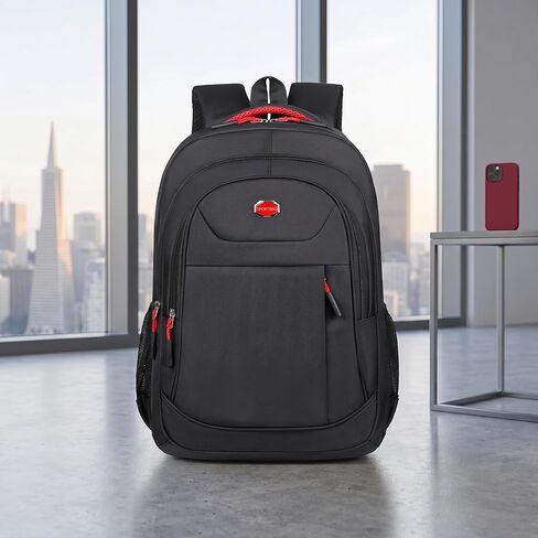 New Model Large Capacity Travel Backpack for Men - Durable Nylon Premium Quality Adjustable Straps Multi-Compartment Outdoor Travel Water Resistant Backpack Red in Saudi Arabia