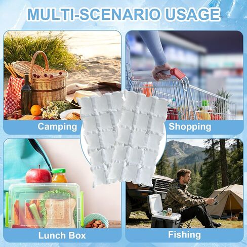 Dry Ice Packs for Shipping Frozen Food, Reusable Long Lasting Cold Packs for Cooler or Lunch Boxes, Flexible Freezer Ice Sheets for Shipping, Gel Ice Freezer Packs for Camping, 5 Sheets 75cells in Saudi Arabia
