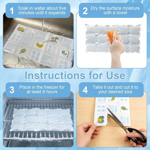 Dry Ice Packs for Shipping Frozen Food, Reusable Long Lasting Cold Packs for Cooler or Lunch Boxes, Flexible Freezer Ice Sheets for Shipping, Gel Ice Freezer Packs for Camping, 5 Sheets 75cells in Saudi Arabia