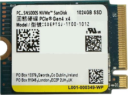 WD PC SN5000S SSD 1 تيرابايت M.2 2230 30 مم NVMe PCIe 4.0 Gen4 x4 Series محرك الحالة الصلبة لجهاز PS5 Dell HP Lenovo Ultrabook Surface Pro Steam Deck in Kuwait