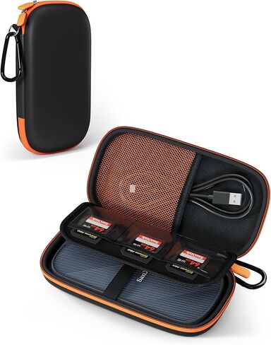 حقيبة حمل صلبة ProCase لـ 2025 SanDisk Extreme Pro SSD المحمولة مع USB4 4 تيرابايت 2 تيرابايت، محرك أقراص الحالة الصلبة الخارجي USB-C غطاء حماية للسفر EVA مع 3 فتحات للبطاقات - أسود in Saudi Arabia