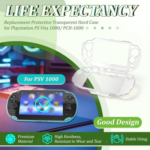 Transparent Hard Shell Case Cover for PlayStation PS Vita PSV 1000 Protective Hard Crystal Clear Case Accessories Replacement Parts in Saudi Arabia