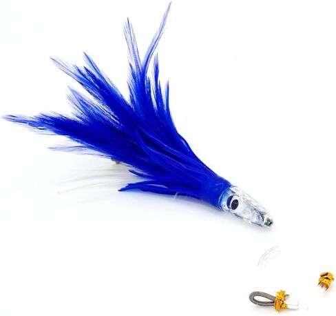 Set of 5 Colors Trolling Tuna Lures Saltwater Fishing Lures for Marlin Mahi Dolphin Durado Wahoo with Fully Rigged and Hooks-Jet Head Feather in Saudi Arabia
