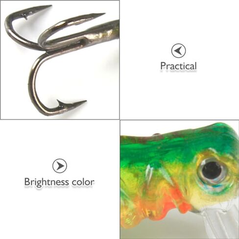 5 Pcs Simulated Cricket Fishing Lures with Weighted Hooks and Tongue Depressor Floating Hard Baits for Freshwater Fish in Luminous Green Yellow Black Gold in Saudi Arabia