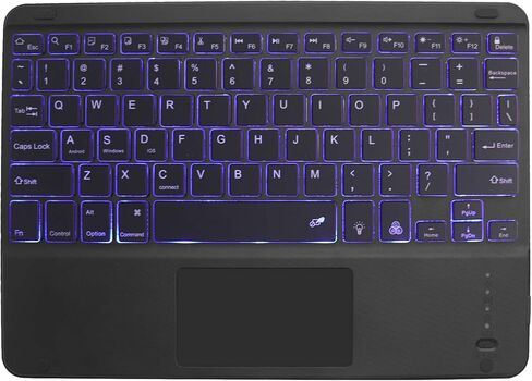 Wireless Bluetooth Keyboard with Touchpad for iPad - 7 Colors Backlit - Tablet Keyboard Rechargeable for iPad Pro/iPad Air/iPad mini and Other iOS Android Windows Devices(Black) in Saudi Arabia