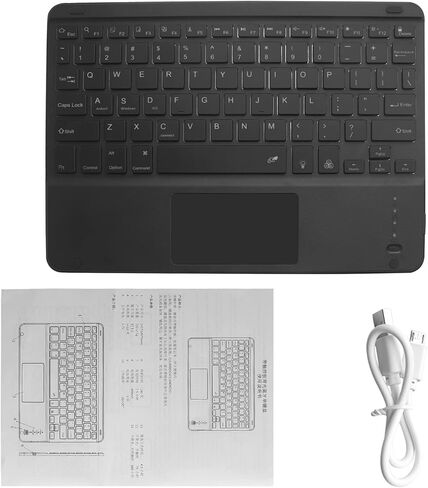 Wireless Bluetooth Keyboard with Touchpad for iPad - 7 Colors Backlit - Tablet Keyboard Rechargeable for iPad Pro/iPad Air/iPad mini and Other iOS Android Windows Devices(Black) in Saudi Arabia