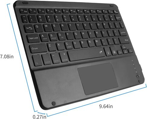 Wireless Bluetooth Keyboard with Touchpad for iPad - 7 Colors Backlit - Tablet Keyboard Rechargeable for iPad Pro/iPad Air/iPad mini and Other iOS Android Windows Devices(Black) in Saudi Arabia