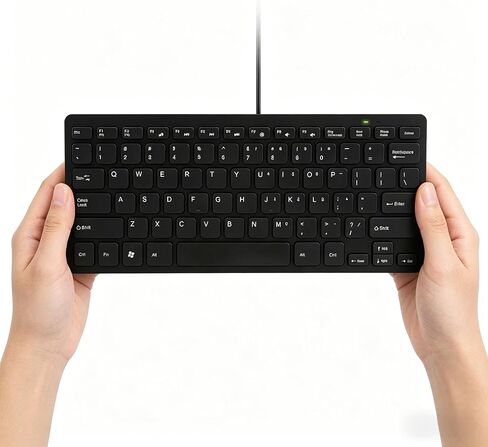 Mini 78 Keys Wired USB Keyboard - Compact & Silent Design for Laptops & Desktops (Black) in Kuwait