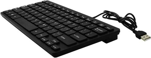 Mini 78 Keys Wired USB Keyboard - Compact & Silent Design for Laptops & Desktops (Black) in Kuwait