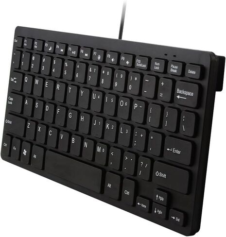 Mini 78 Keys Wired USB Keyboard - Compact & Silent Design for Laptops & Desktops (Black) in Kuwait