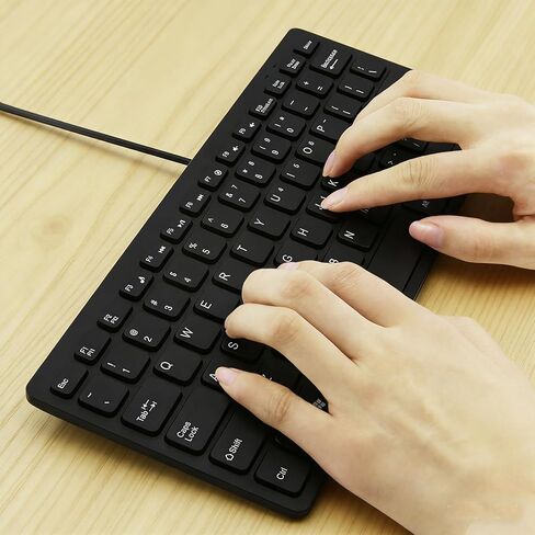 Mini 78 Keys Wired USB Keyboard - Compact & Silent Design for Laptops & Desktops (Black) in Kuwait