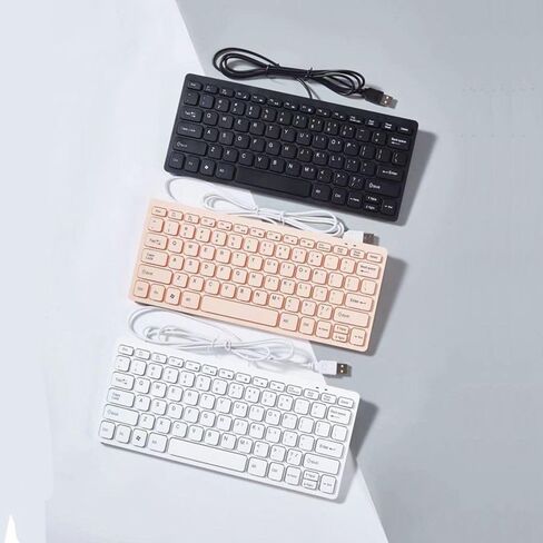 Mini 78 Keys Wired USB Keyboard - Compact & Silent Design for Laptops & Desktops (Black) in Kuwait