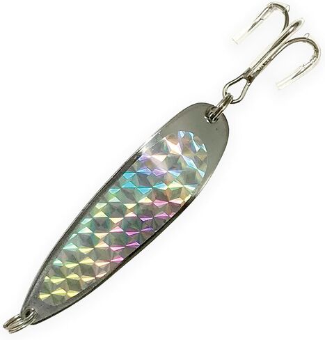 Crocodile Spoon Fishing Lures 5oz, 6 Pcs Silver Chrome Plated with Treble Hooks, for Freshwater & Saltwater Casting, Includes Storage Box, Ideal for Trout, Bass, Tuna, Halibut & More in Saudi Arabia