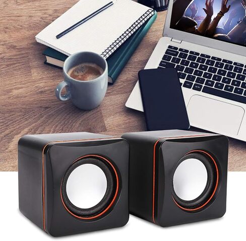 مكبر صوت للكمبيوتر، مكبر صوت ستيريو USB صغير محمول بمقبس 3.5 مم للكمبيوتر المكتبي والكمبيوتر المحمول (بكلتا الأذنين) in Saudi Arabia