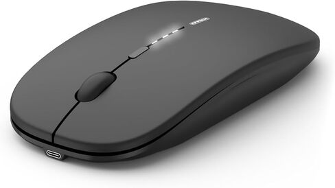 Wireless Mouse Rechargeable, 2.4G Silent Ultra Slim Portable Mouse,4 Adjustable DPI 800/1000/1200/1600 Quiet Click Cordless Mouse for Laptop PC Computer-Black in Saudi Arabia