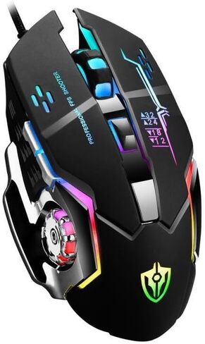 【 Plug and play - No Latency 】 Professional Gaming Mouse Wired, Ergonomic Gaming Player Laptop Optical Computer Mouse with RGB Backlight, 4 Adjustable DPI up to 3200, 6 Programmable Shortcut Keys 2026 in Saudi Arabia