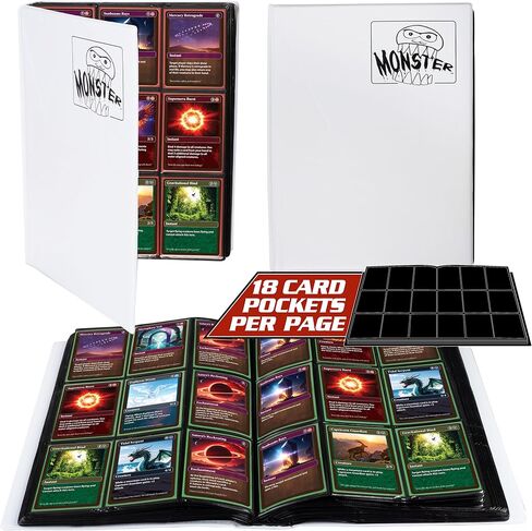 Monster Protectors Mega Red Holofoil 9 Pocket XL Binder with Hard Cover - Holds 720 Collectible Trading Cards - compatible with Pokémon, Yugioh, MTG and other TCGs - Keeps your cards Safe and Secure in Kuwait