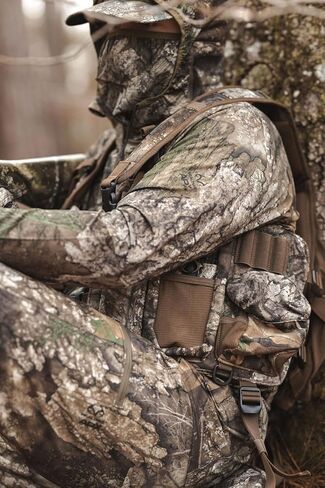 Realtree Camo Spring Thunder Turkey Vest with padded seat, adjustable fit, breathable run-and-gun design, Limited Edition in Saudi Arabia