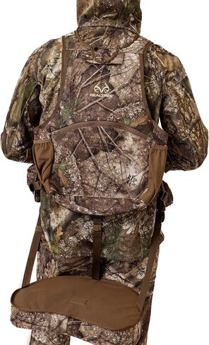Realtree Camo Spring Thunder Turkey Vest with padded seat, adjustable fit, breathable run-and-gun design, Limited Edition in Saudi Arabia