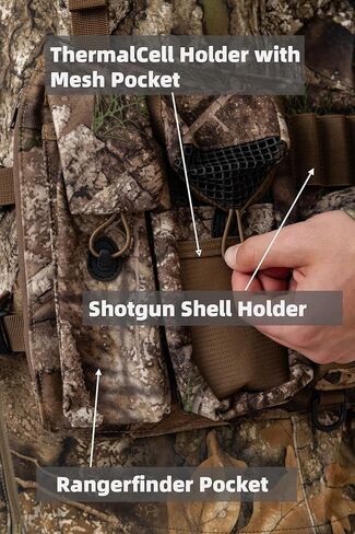 Realtree Camo Spring Thunder Turkey Vest with padded seat, adjustable fit, breathable run-and-gun design, Limited Edition in Saudi Arabia