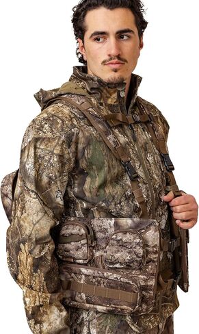 Realtree Camo Spring Thunder Turkey Vest with padded seat, adjustable fit, breathable run-and-gun design, Limited Edition in Saudi Arabia