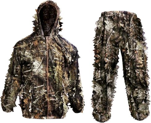 GRVCN Ghillie Suit 3D Leaf, Lightweight Outdoor Camouflage Hunting Apparel for Jungle Woodland Hunting Photography in Saudi Arabia