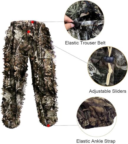 GRVCN Ghillie Suit 3D Leaf, Lightweight Outdoor Camouflage Hunting Apparel for Jungle Woodland Hunting Photography in Saudi Arabia